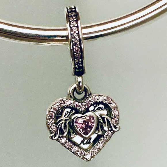 Pandora Heart & Mom Dangle Charm 799402C01 - Picture 1 of 8